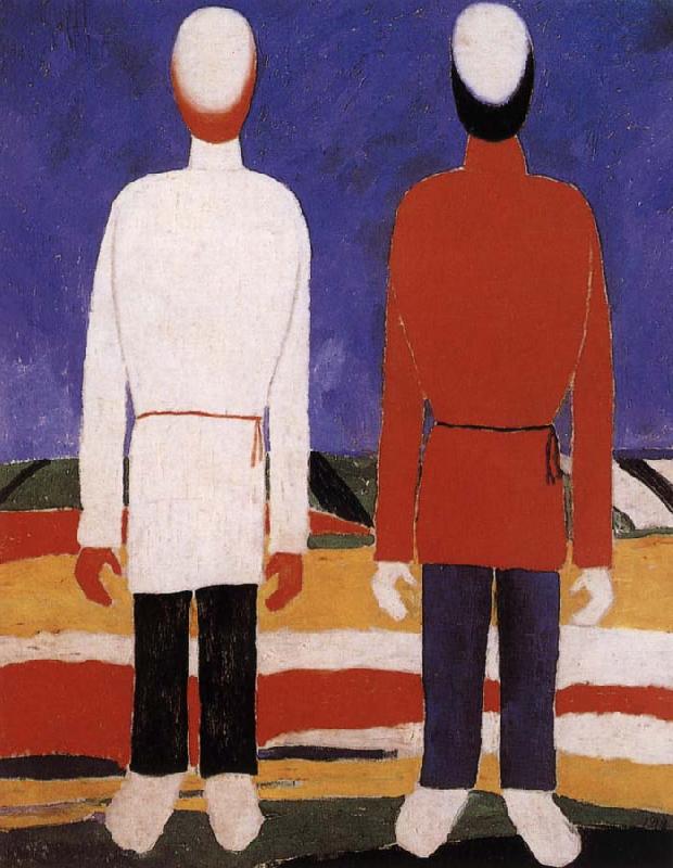 Kasimir Malevich Two men portrait Sweden oil painting art